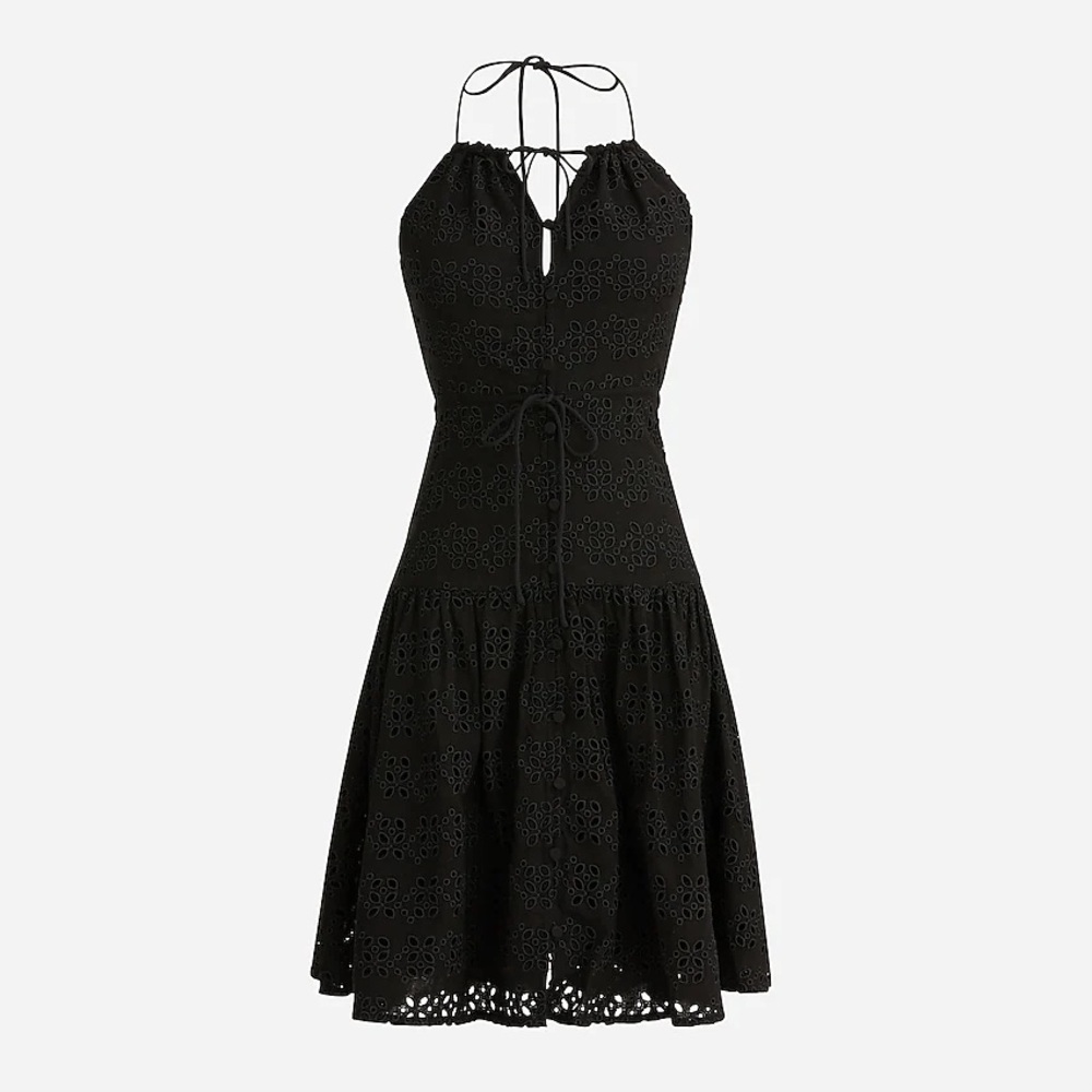 J.Crew Anguilla Mini Halter Dress in Eyelet Fabric